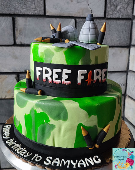 Free Fire Happy Birthday Cake Topper