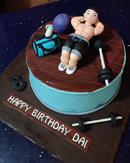 Bodybuilding Weights Lifting Cake